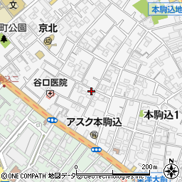 東京都文京区本駒込2丁目6-11周辺の地図