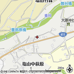 山梨県甲州市塩山中萩原1396周辺の地図