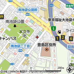 豊島区役所前郵便局周辺の地図