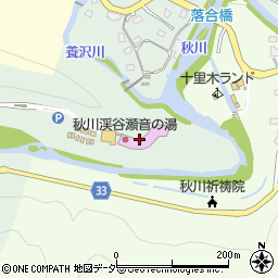 秋川渓谷瀬音の湯周辺の地図