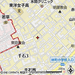 東京都文京区千石3丁目34周辺の地図
