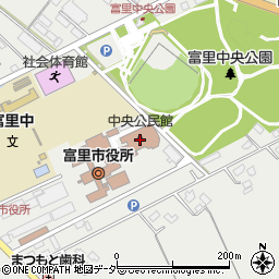 富里市役所総務部　企画課情報化推進班周辺の地図