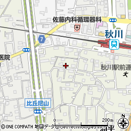 タイムズ秋川駅南口駐車場周辺の地図