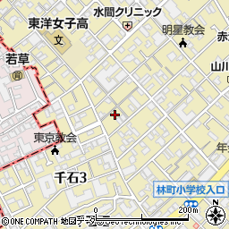 東京都文京区千石3丁目34-5周辺の地図