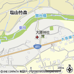 山梨県甲州市塩山中萩原1278周辺の地図