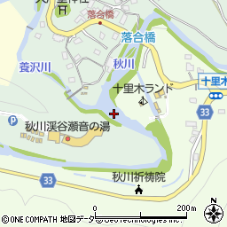 秋川渓谷周辺の地図