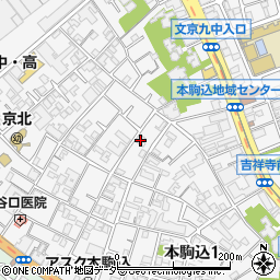東京都文京区本駒込2丁目17-8周辺の地図