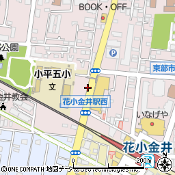 花小金井駅入口周辺の地図