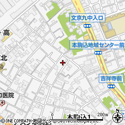 東京都文京区本駒込2丁目17-15周辺の地図