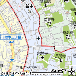 東京都台東区谷中3丁目周辺の地図