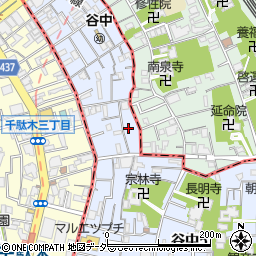東京都台東区谷中3丁目周辺の地図