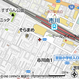 カレーハウスＣｏＣｏ壱番屋ＪＲ市川駅南口店周辺の地図