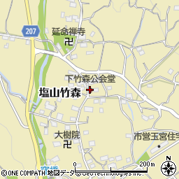 下竹森公会堂周辺の地図