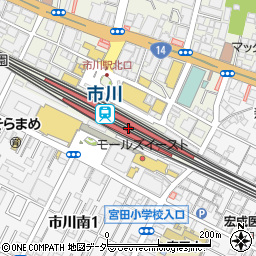 千葉銀行ＪＲ市川駅 ＡＴＭ周辺の地図