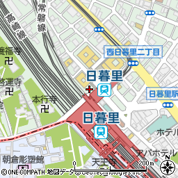 青山フラワーマーケットエキュート日暮里店周辺の地図