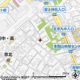 東京都文京区本駒込周辺の地図