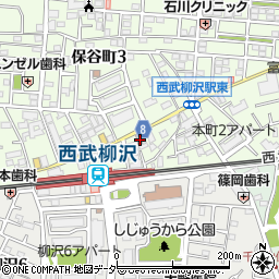 柳沢駅前郵便局周辺の地図