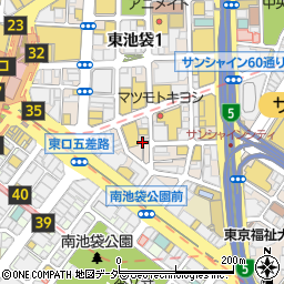 壱角家 池袋東口店周辺の地図