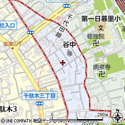 鍵の出張救急車　台東区谷中営業所２４時間受付センター周辺の地図