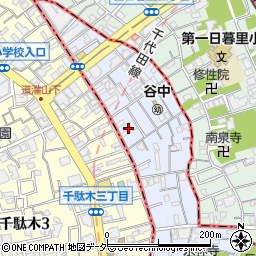 東京都台東区谷中3丁目18周辺の地図