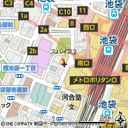 東京都豊島区西池袋1丁目周辺の地図