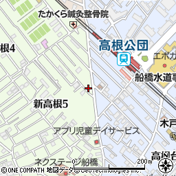 東京新聞　新高根・飯山満販売所周辺の地図