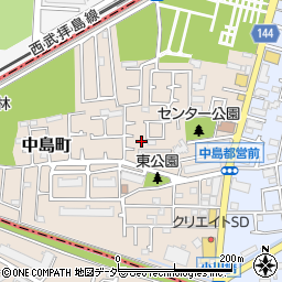 東京都小平市中島町周辺の地図