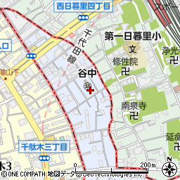 谷中幼稚園周辺の地図