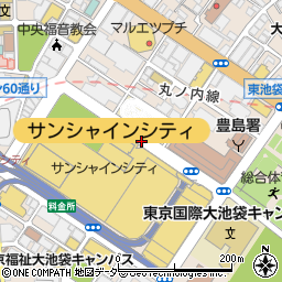 東京都豊島区東池袋周辺の地図