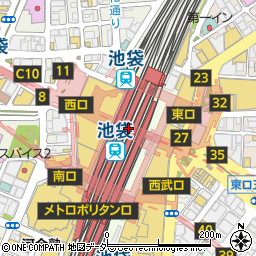 ユニクロ池袋駅中央改札店周辺の地図