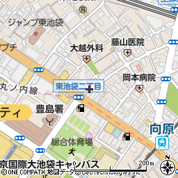 東京都豊島区東池袋2丁目20周辺の地図