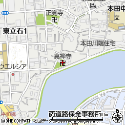 眞禅寺周辺の地図