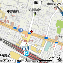 ブランド楽市　市川駅前店周辺の地図