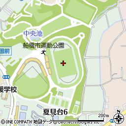 船橋市運動公園陸上競技場周辺の地図