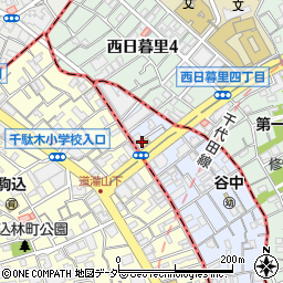 ファミリーマート谷中店周辺の地図