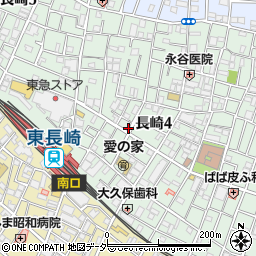 痛快楽東長崎店周辺の地図