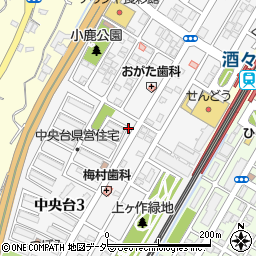 千葉県酒々井町（印旛郡）中央台周辺の地図