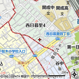 東京都荒川区西日暮里4丁目24周辺の地図