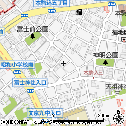 東京都文京区本駒込5丁目12-1周辺の地図
