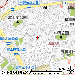 東京都文京区本駒込5丁目12-8周辺の地図