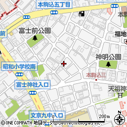 東京都文京区本駒込5丁目12-2周辺の地図