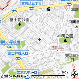 東京都文京区本駒込5丁目12周辺の地図