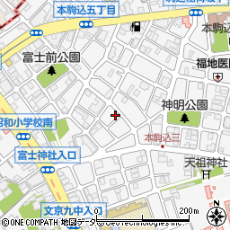 東京都文京区本駒込5丁目12-7周辺の地図