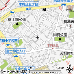 東京都文京区本駒込5丁目12-6周辺の地図