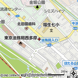 東京都福生市北田園1丁目2周辺の地図