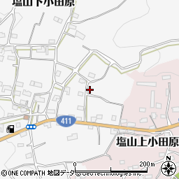 山梨県甲州市塩山下小田原122周辺の地図