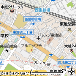 東京都豊島区東池袋2丁目44周辺の地図
