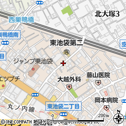 東京都豊島区東池袋2丁目周辺の地図