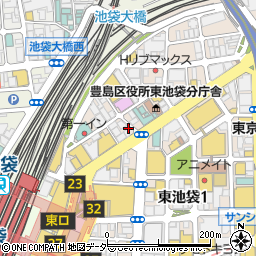 博多天神 池袋東口店周辺の地図