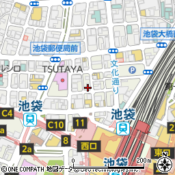 とれたて立喰い寿司 魚がし日本一 池袋西口店周辺の地図